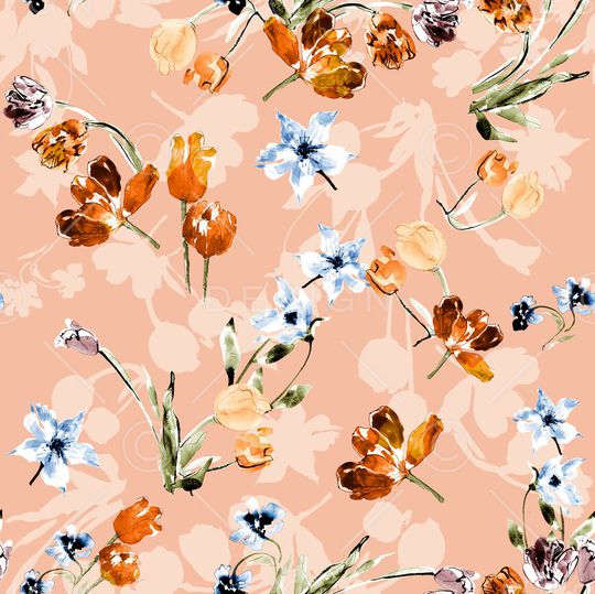 抽象花卉印花华亿平台图片