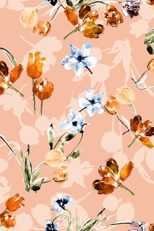 抽象花卉印花华亿平台图片