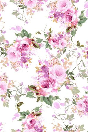 手绘花卉印花华亿平台图片