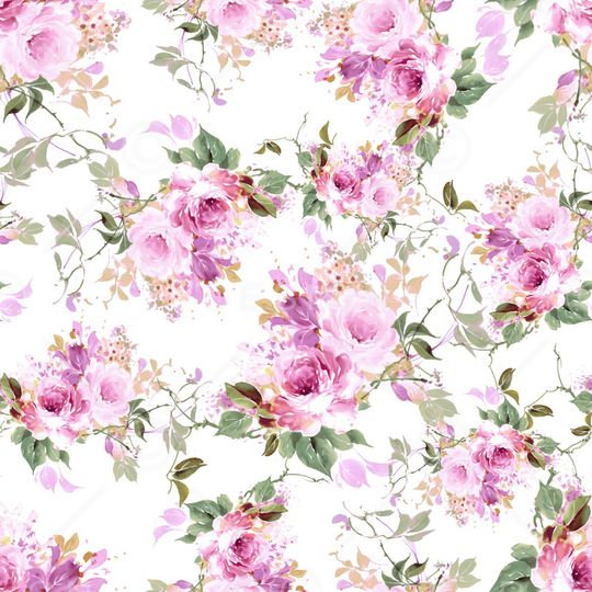 手绘花卉印花华亿平台图片