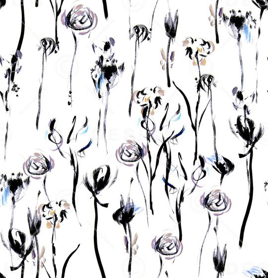 抽象花卉印花华亿平台图片