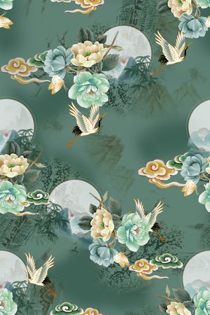 花卉印花华亿平台图片