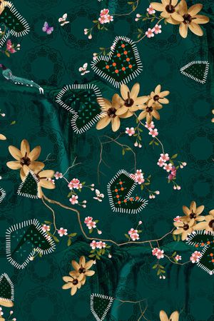 连衣裙印花华亿平台图片