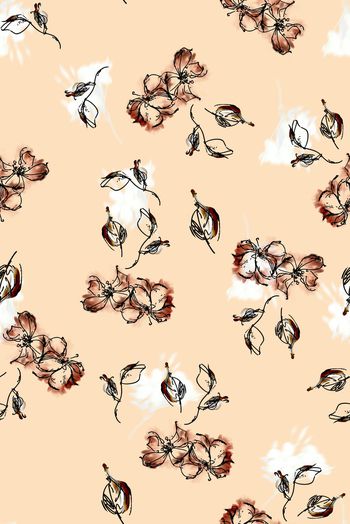 线条花卉印花华亿平台图片