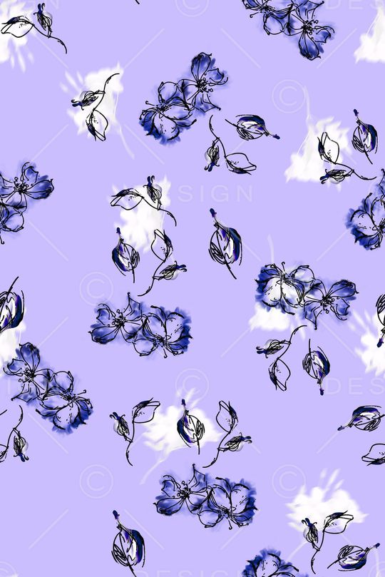 线条花卉印花华亿平台图片