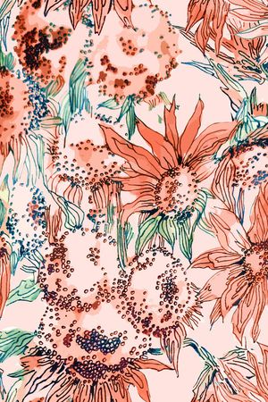 向日葵印花华亿平台图片