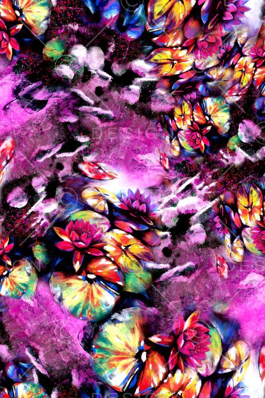 水彩画印花华亿平台图片