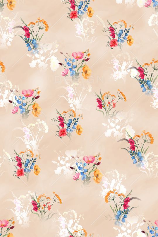 清爽底花卉印花华亿平台图片