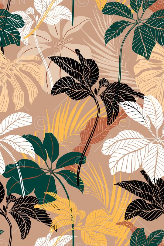 绿植树叶印花华亿平台图片