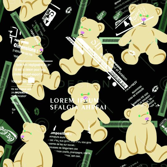 卡通动物印花华亿平台图片