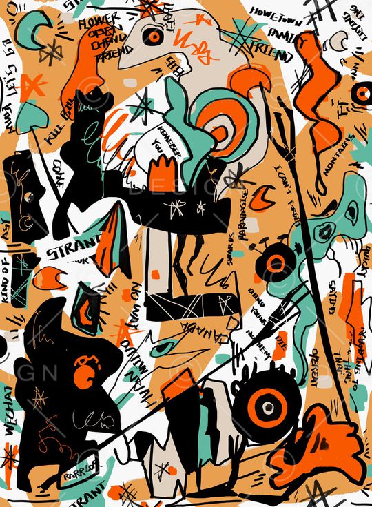 涂鸦印花华亿平台图片