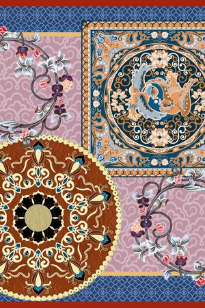 中国风印花华亿平台图片