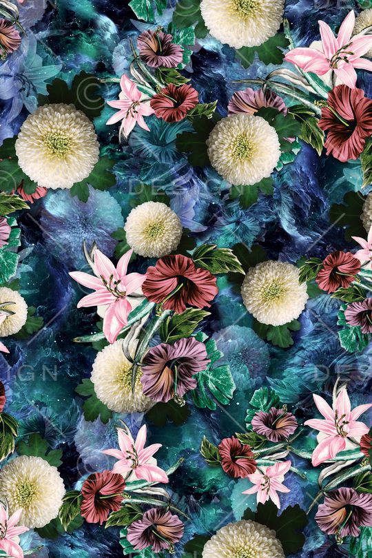 花卉印花华亿平台图片