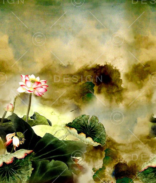 荷花印花华亿平台图片