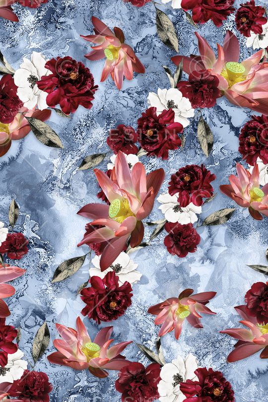 花卉印花华亿平台图片