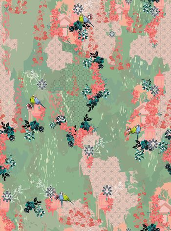 玉兰花印花华亿平台图片