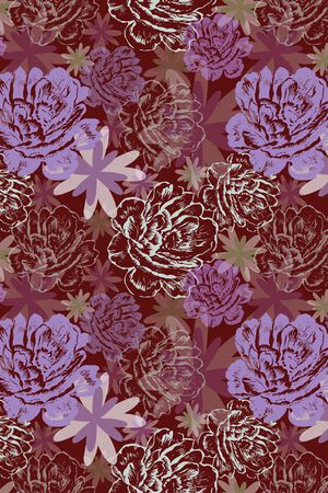 民族花卉印花华亿平台图片