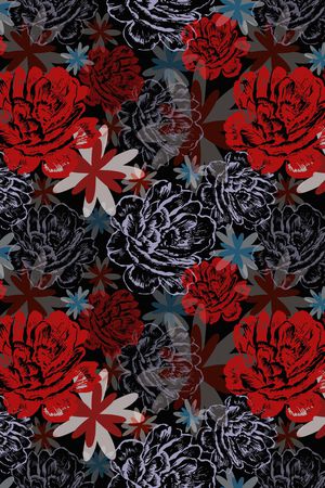 民族花卉印花华亿平台图片