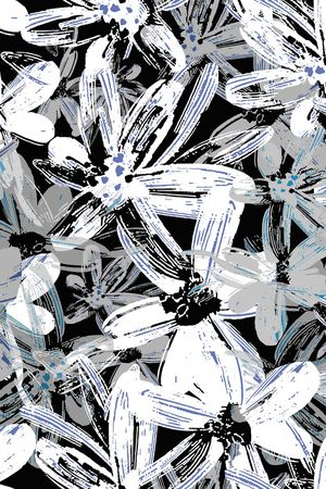 抽象花卉印花华亿平台图片