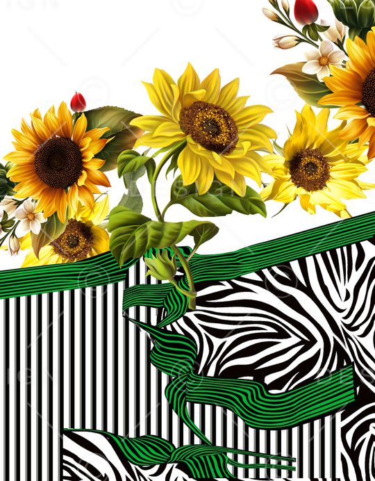 丝巾定位花印花华亿平台图片