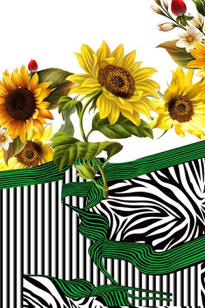 丝巾定位花印花华亿平台图片