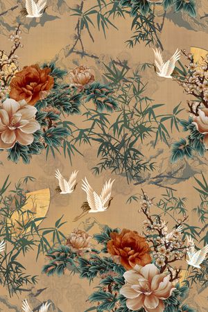 花卉印花华亿平台图片