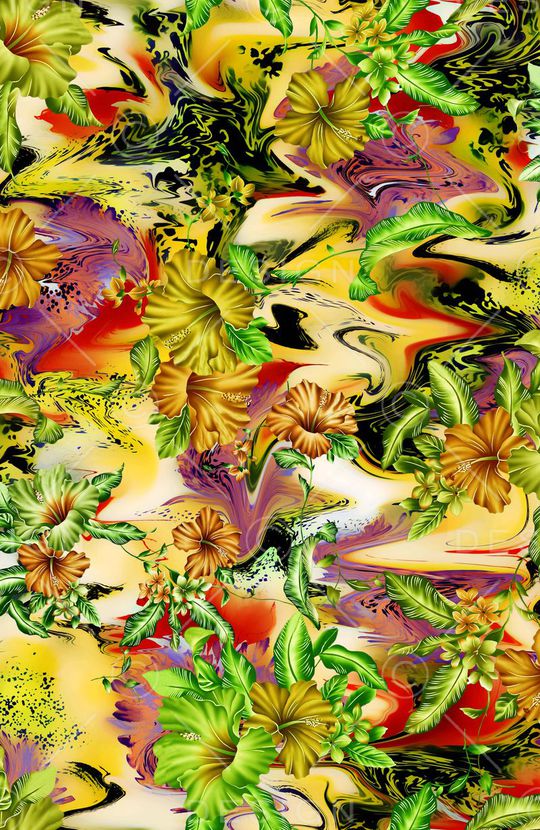 花卉印花华亿平台图片