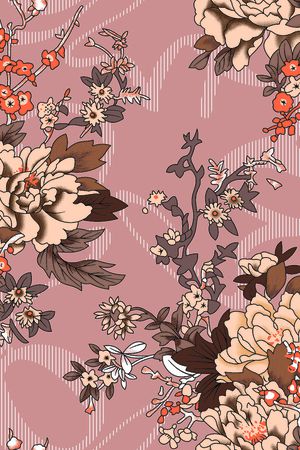 几何花卉印花华亿平台图片