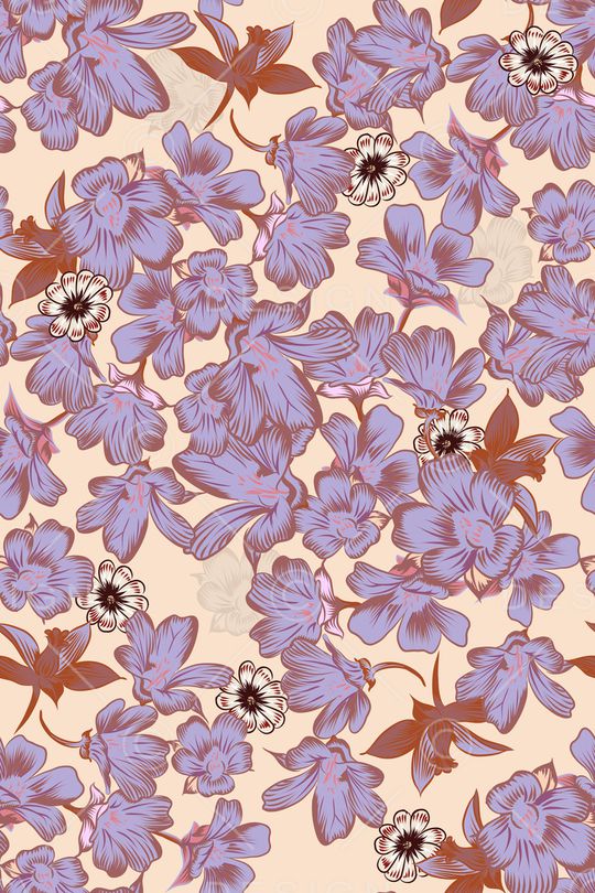 清爽底花卉印花华亿平台图片