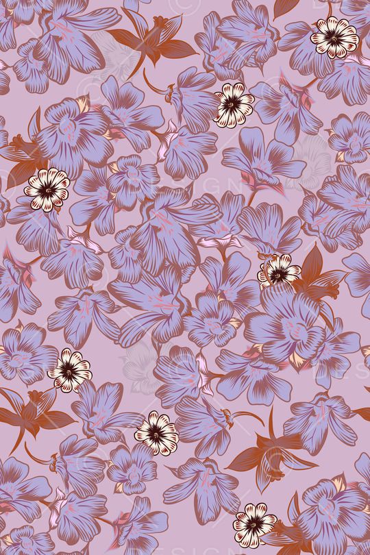 清爽底花卉印花华亿平台图片