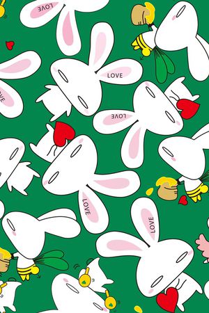 小白兔印花华亿平台图片