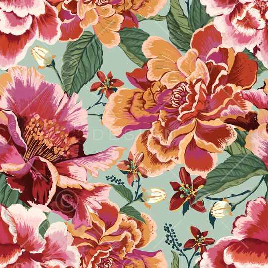 牡丹印花华亿平台图片