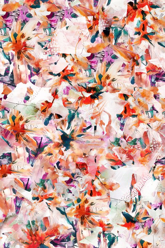 抽象花卉印花华亿平台图片