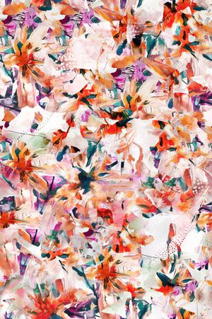 抽象花卉印花华亿平台图片