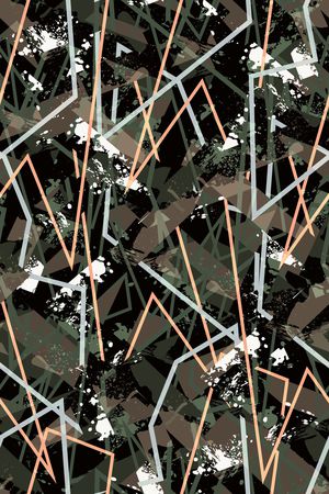 抽象男装印花华亿平台图片