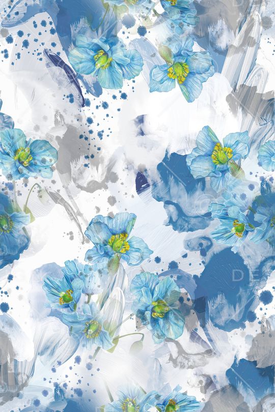 抽象花卉印花华亿平台图片