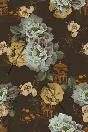 花卉印花华亿平台图片