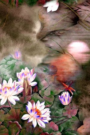 荷花印花华亿平台图片