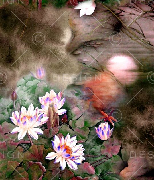 荷花印花华亿平台图片