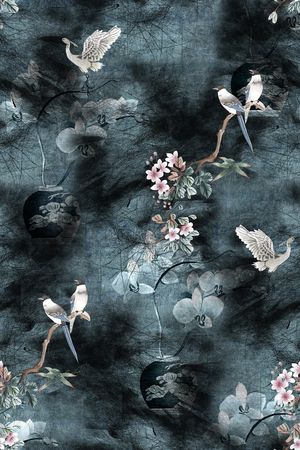 仙鹤印花华亿平台图片