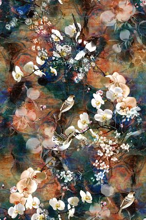 花鸟印花华亿平台图片