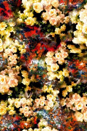 水彩花卉印花华亿平台图片