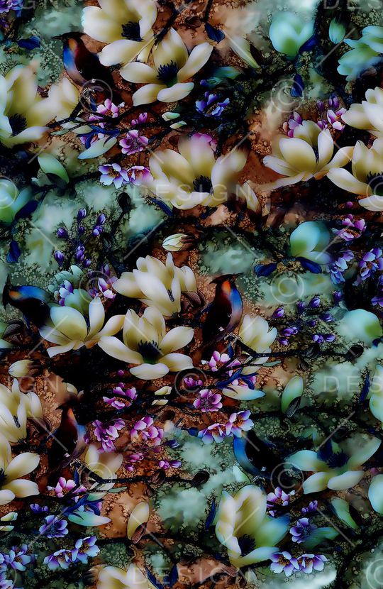 国画花卉印花华亿平台图片