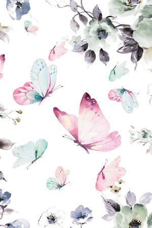 花卉蝴蝶印花华亿平台图片