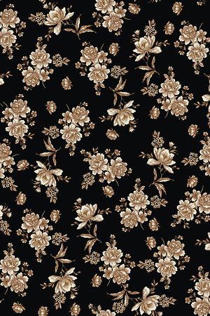 黑底花卉印花华亿平台图片