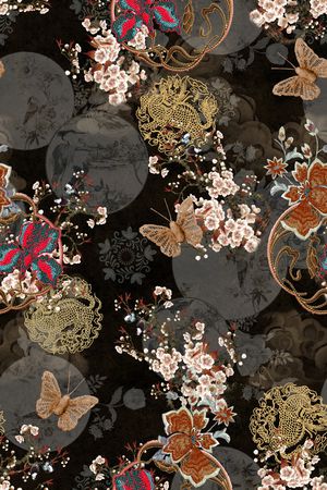 花卉印花华亿平台图片