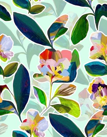 抽象花卉印花华亿平台图片