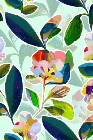 抽象花卉印花华亿平台图片