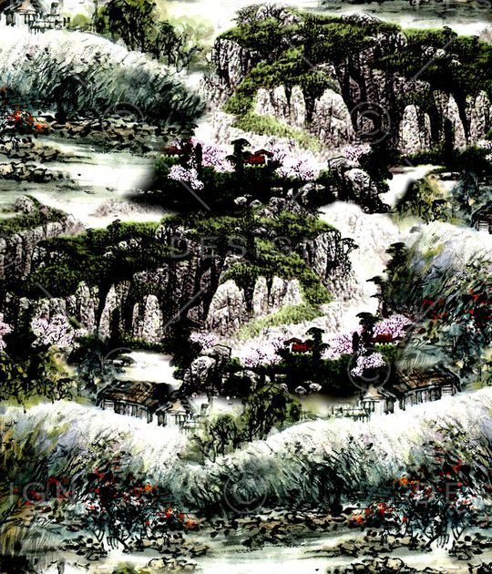 中国风印花华亿平台图片