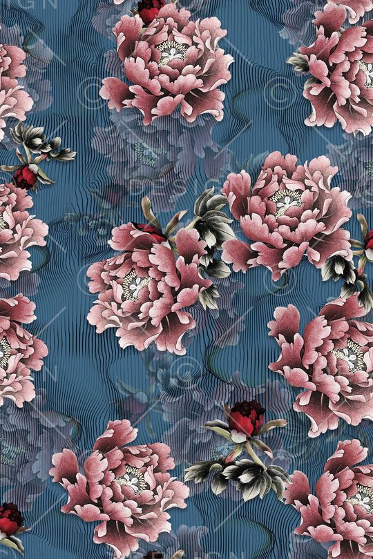 花卉印花华亿平台图片